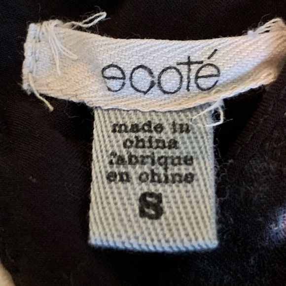 Ecote Dress Cutout Back Black And White Retro Print Rayon Size Small - Picture 9 of 10